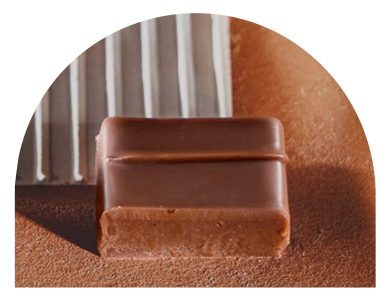Raw and toasted almond Praline open